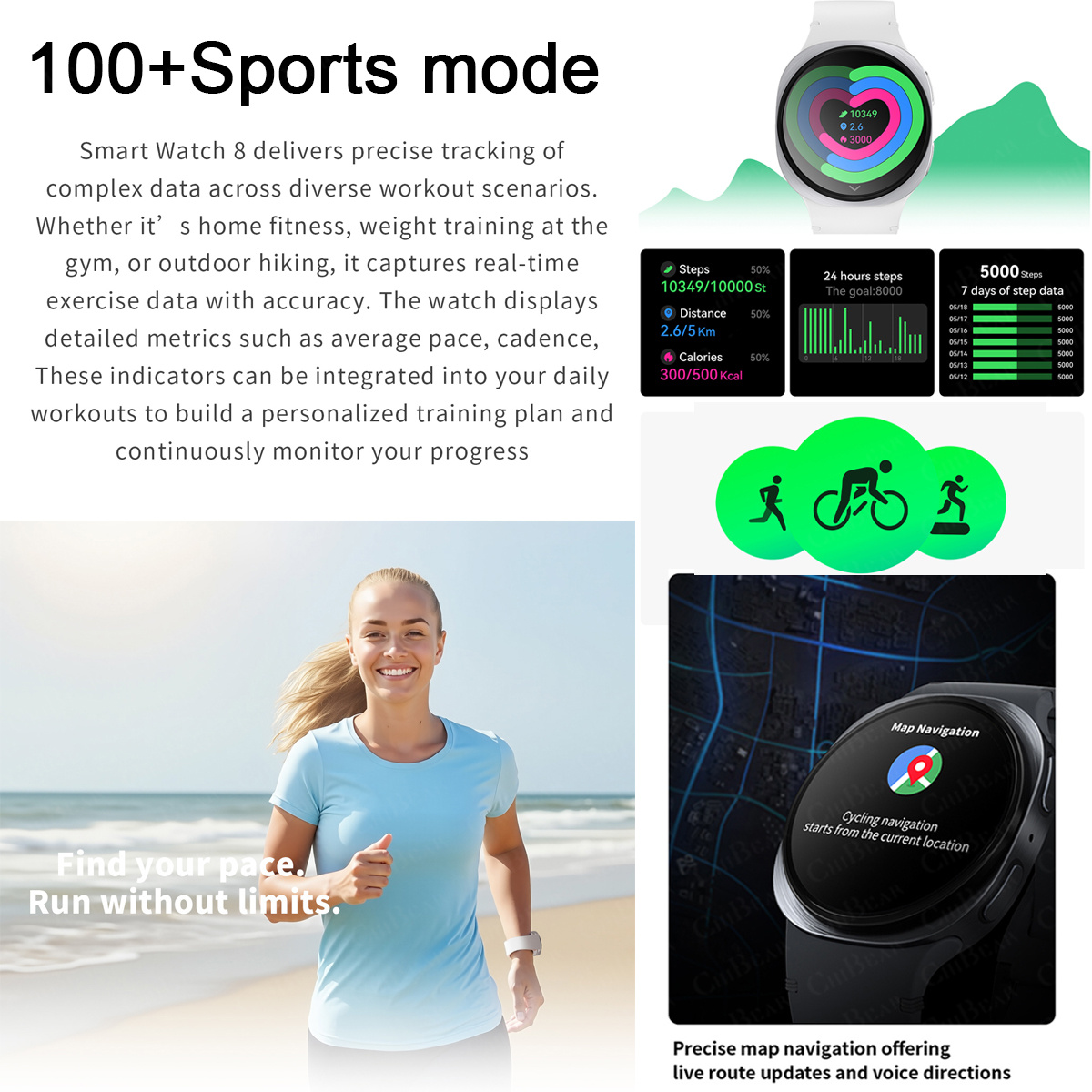 2026 New Watches 8 Mini GPS Tr - Outdoor Sport Smart Watch recension och pris