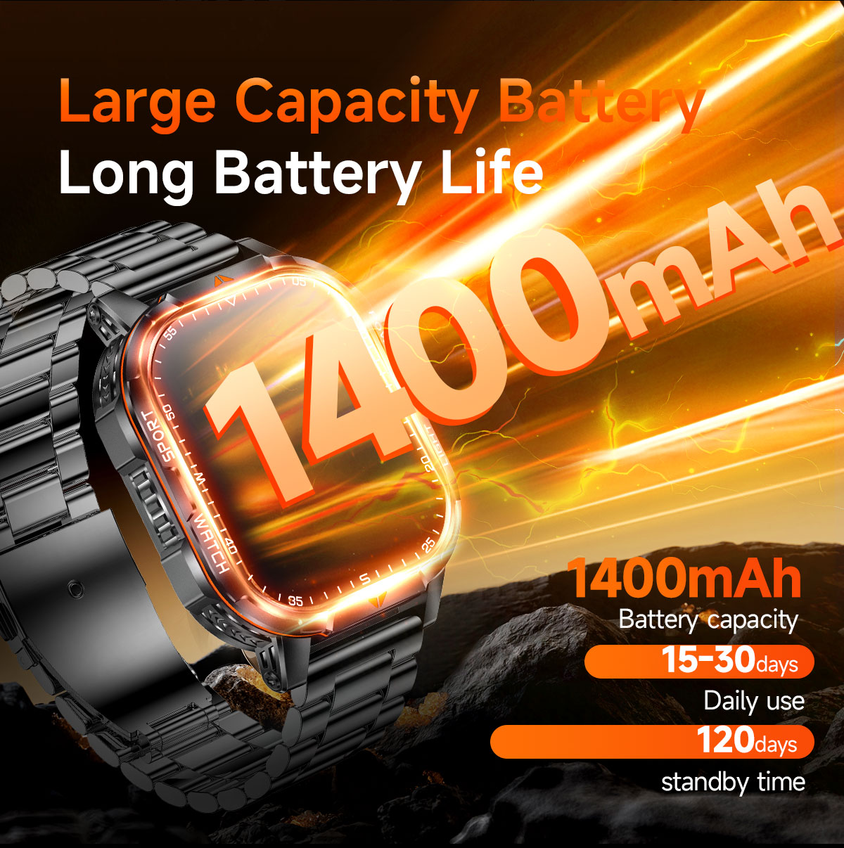 2026 New 1400mAh Super Large B - Outdoor Sport Smart Watch recension och pris